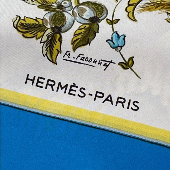 Rare Vintage Hermes Scarf "Ceres" Silk Twill Carre 1967 F. Faconnet - Picture 5 of 12